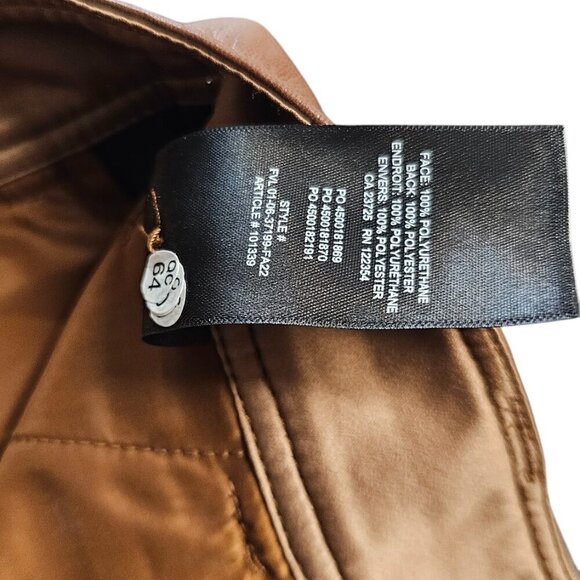 Aritzia Babaton Agency Pants, High Waist, Vegan Leather, Straight Leg, Cognac, 8 - Picture 8 of 11